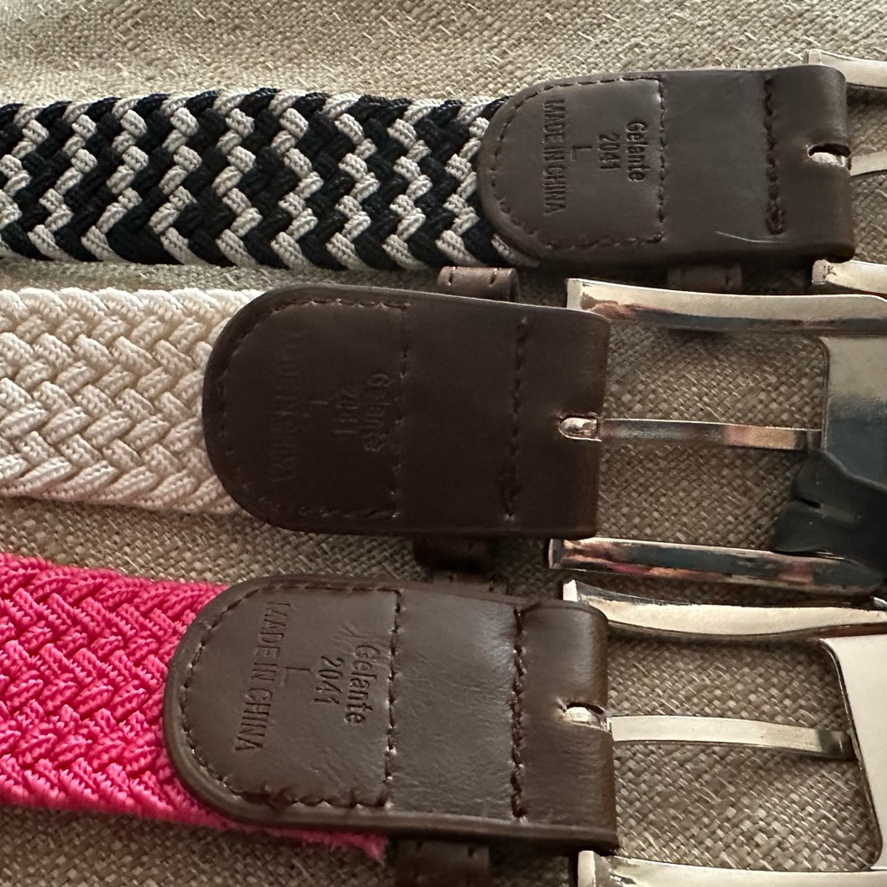 New Gelante unisex Canvas Elastic Fabric Woven Stetch Braided Belt M L